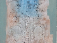 Abstrakcja 16 ,płótno,olej,technika własna,autor Tateusz Małecki,format 50x60
